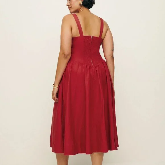 Balia Linen Dress in Sundried Tomato - Picture 2 of 6